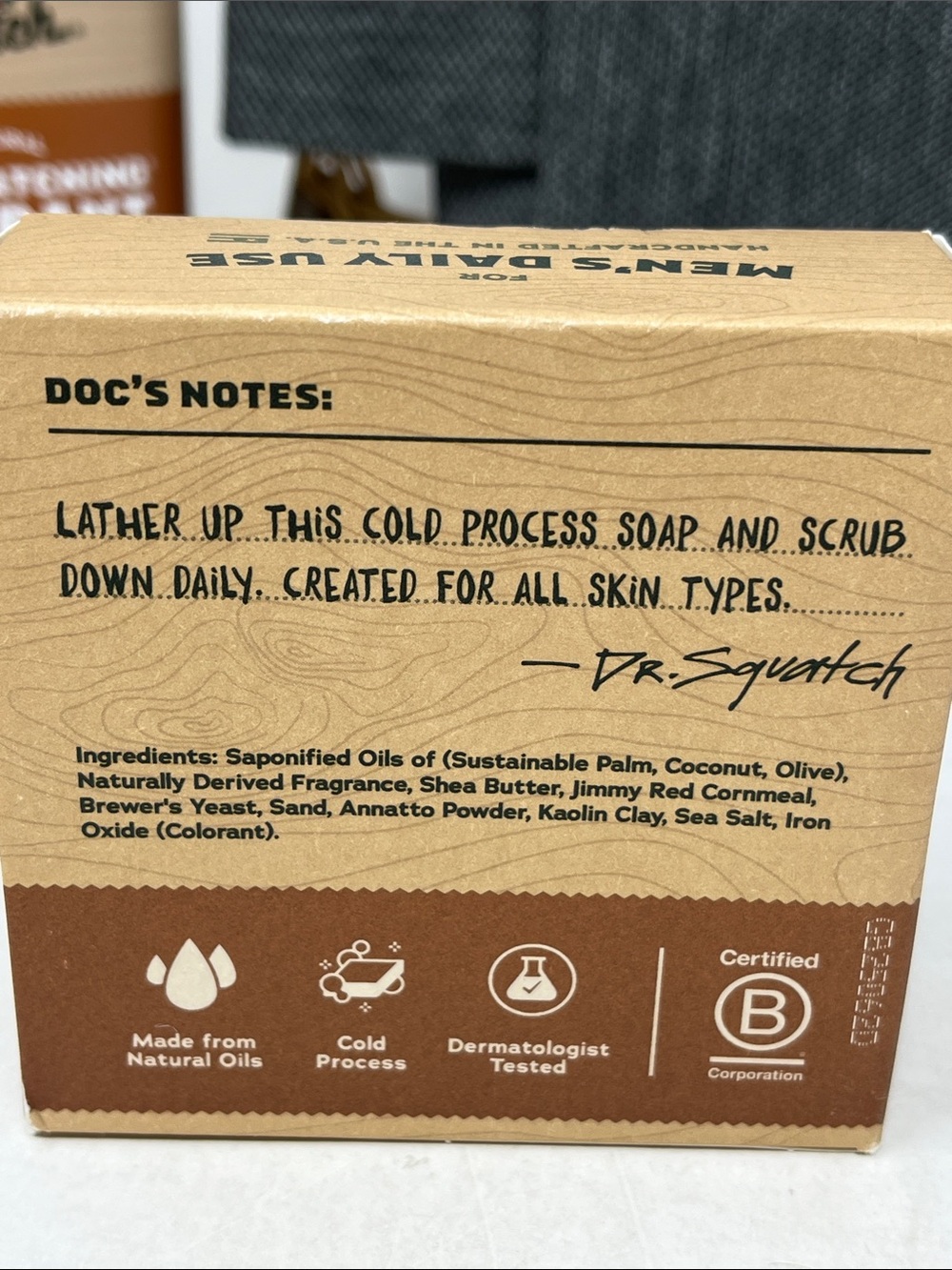 DR. SQUATCH BUNDLE WOOD BARREL BOURBON SOAP BODY WASH DEODORANT ZIP BAG SHIRT - Picture 6 of 15